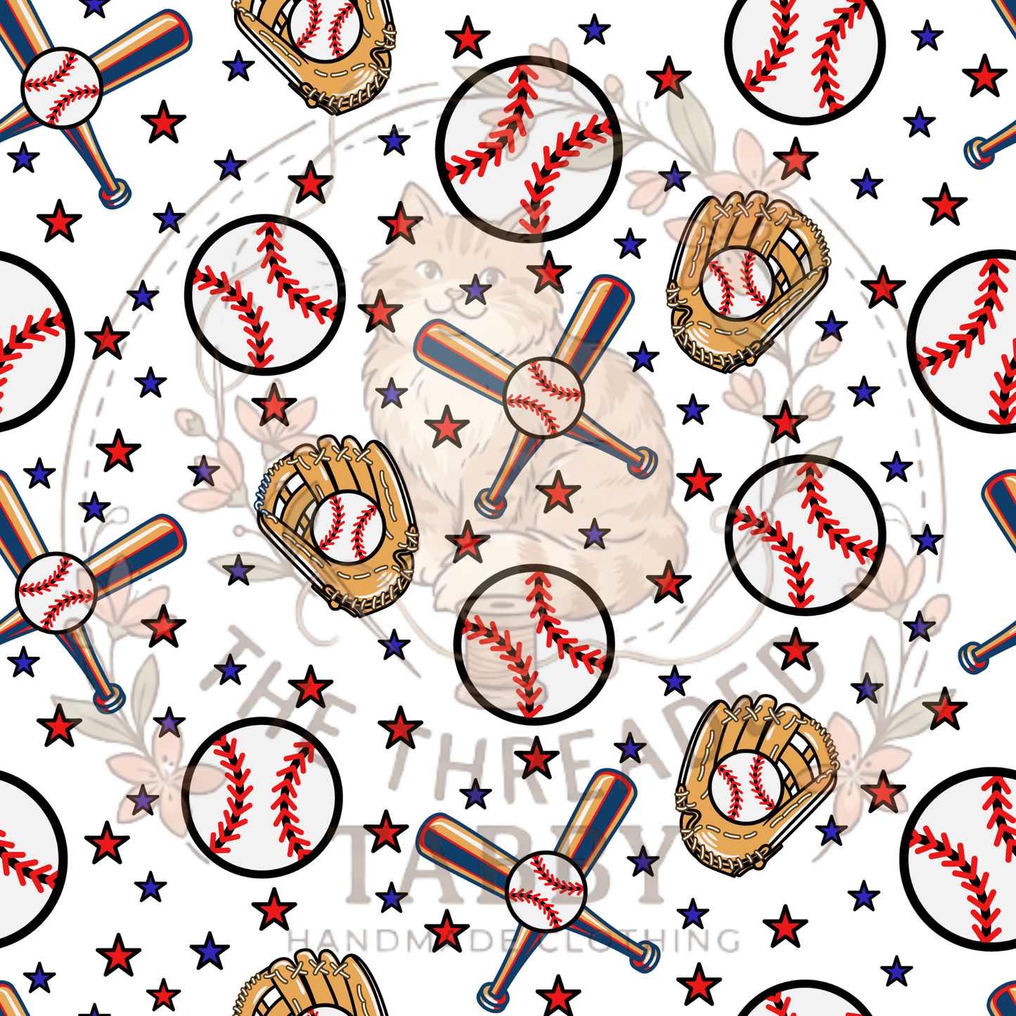 Custom Fabric Choice-Baseball, Gloves, and Ball