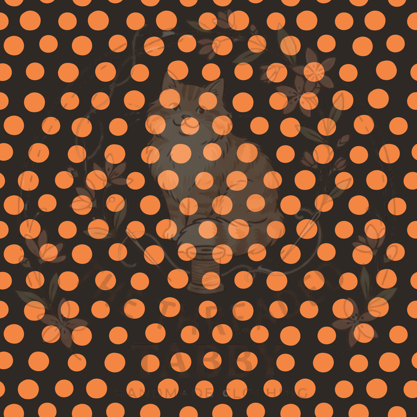Custom Fabric Choice-Orange Polka Dots