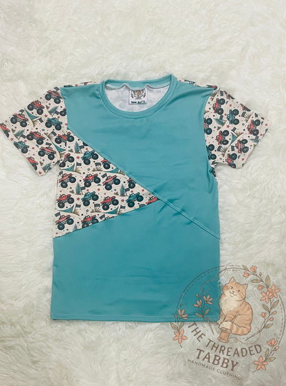 Aiden Set | Monster Truck Shirt and Shorts Combo