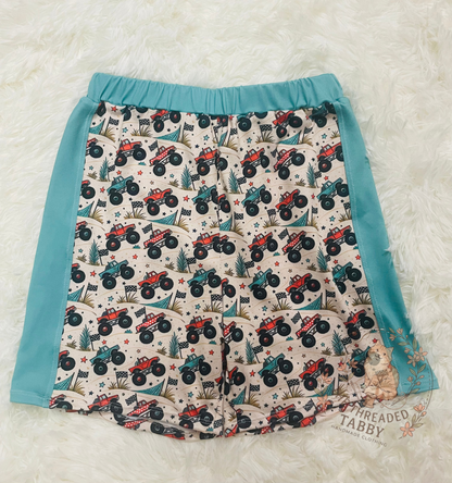 Aiden Set | Monster Truck Shirt and Shorts Combo