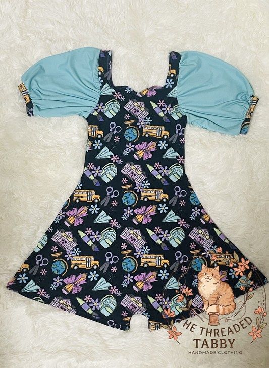 Aria Romper | Pastel Blue Back to School