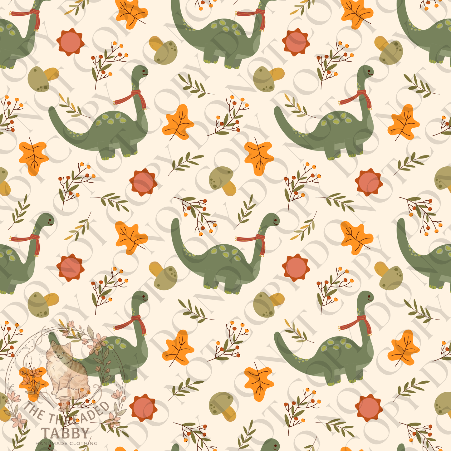 Custom Fabric Choice-Fall Dinosaur