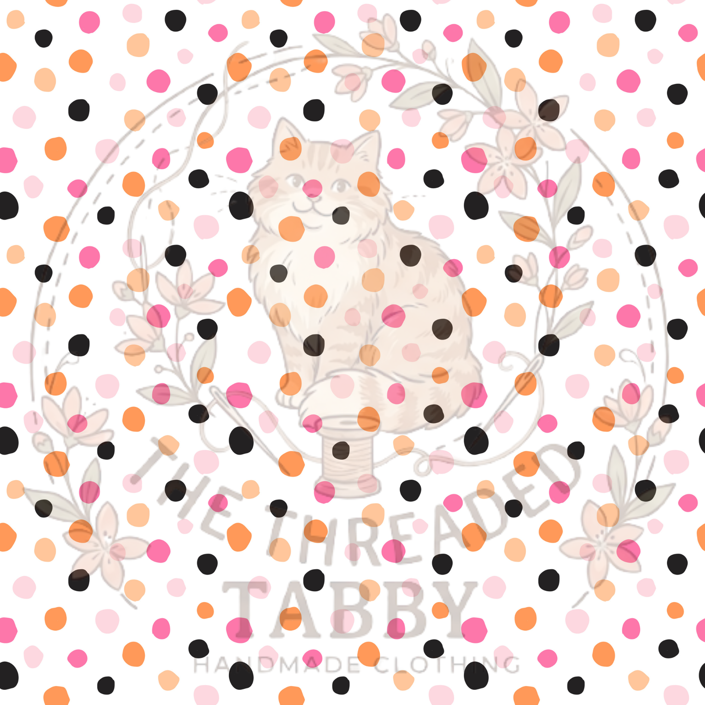 Custom Fabric Choice- Halloween Polka Dots
