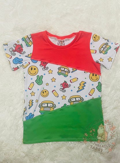 Mix Tape Tee | Red and Green Back to School