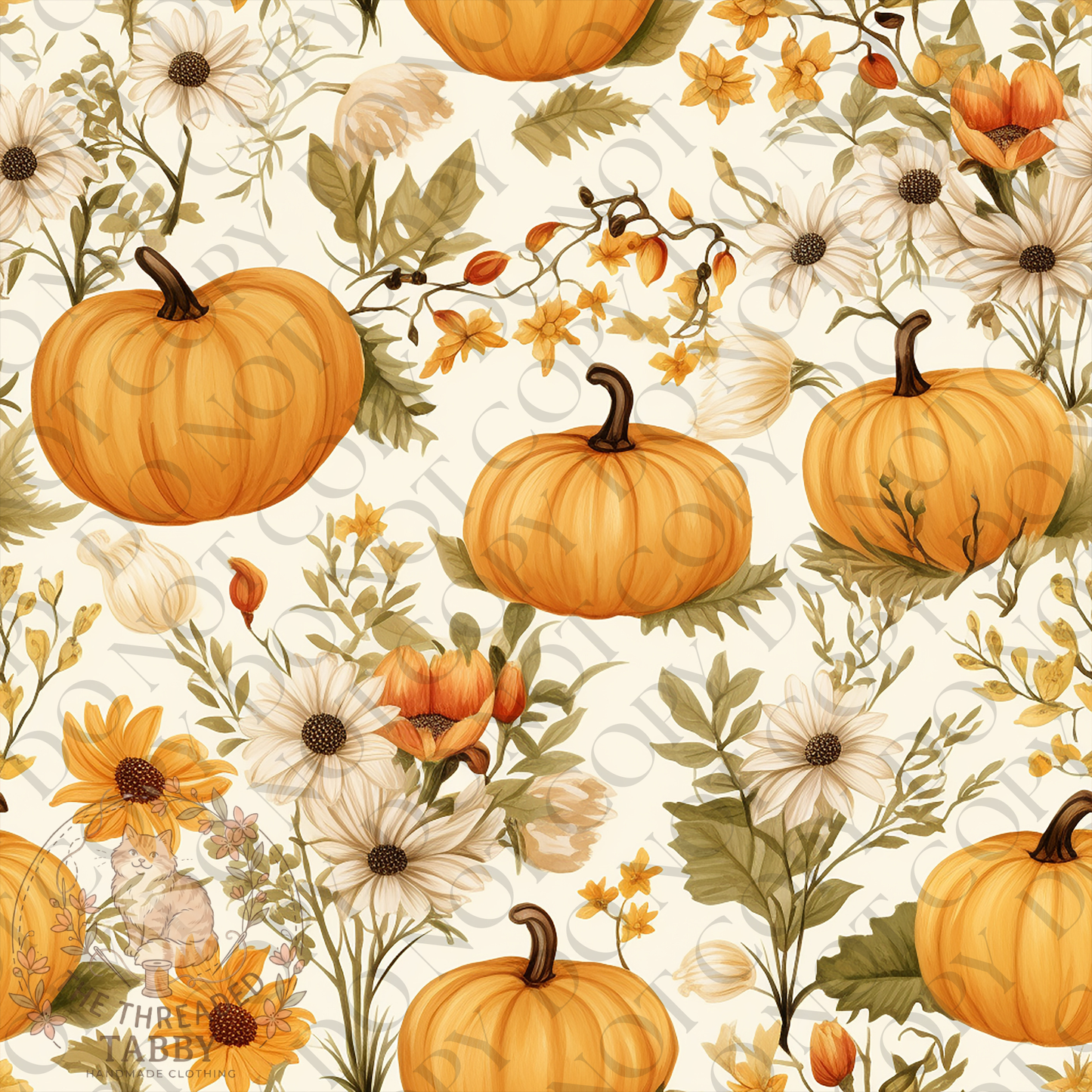 Custom Fabric Choice-Pumpkins and Sunflowers